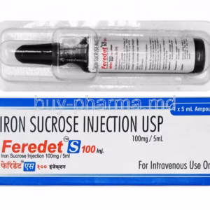 Iron sucrose ferosoft S 100mg/5ml x5 Ampoules