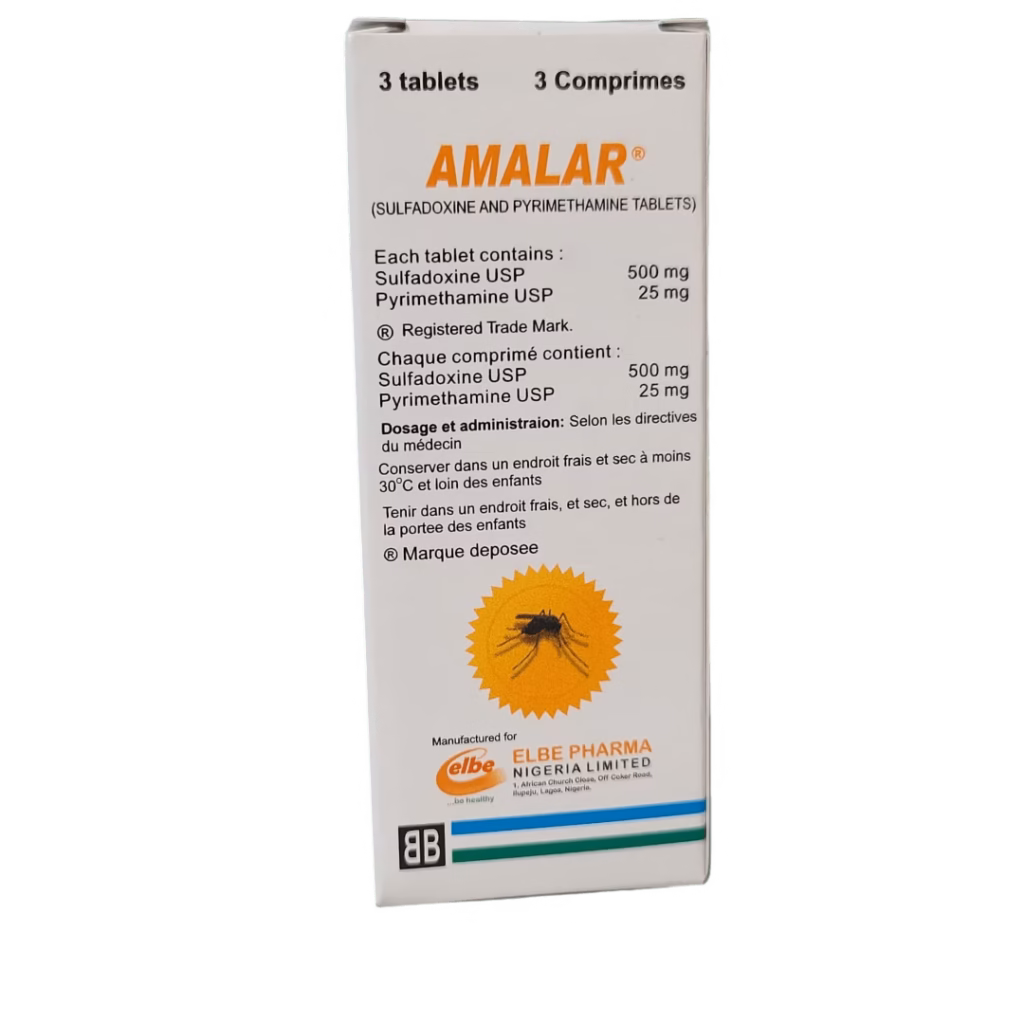 AMALAR 3TABS AMALAR (SULFADOXINE/PYRIMETHAMINE) 3TABS X PKT 5 SATCHETS