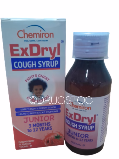 CHEMIRON EXDRYL JUNIOR COUGH SYRUP X100ML ONE BOTTLE