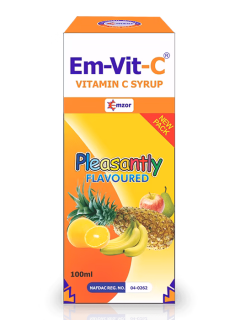 EM-VIT C SYRUP 100ML (VITAMIN C 100MG) X BOTTLE