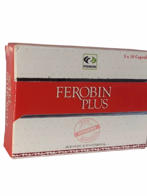 FEROBIN PLUS TAB (IRON/FOLIC ACID/VIT B1/B6/B12) 30CAPS X PKT ONE PACKET