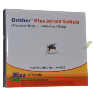 GVITHER PLUS 80/480MG (ARTEMETHER/LUMEFANTRINE) 6TABS X PKT