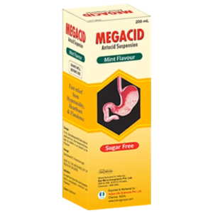 Megacid 200ml GAVISCON DOUBLE ACTION 150ML (SODIUM ALGINATE+SODIUM BICARBONATE+CALCIUM CARBONATE) X BOTTLE 1