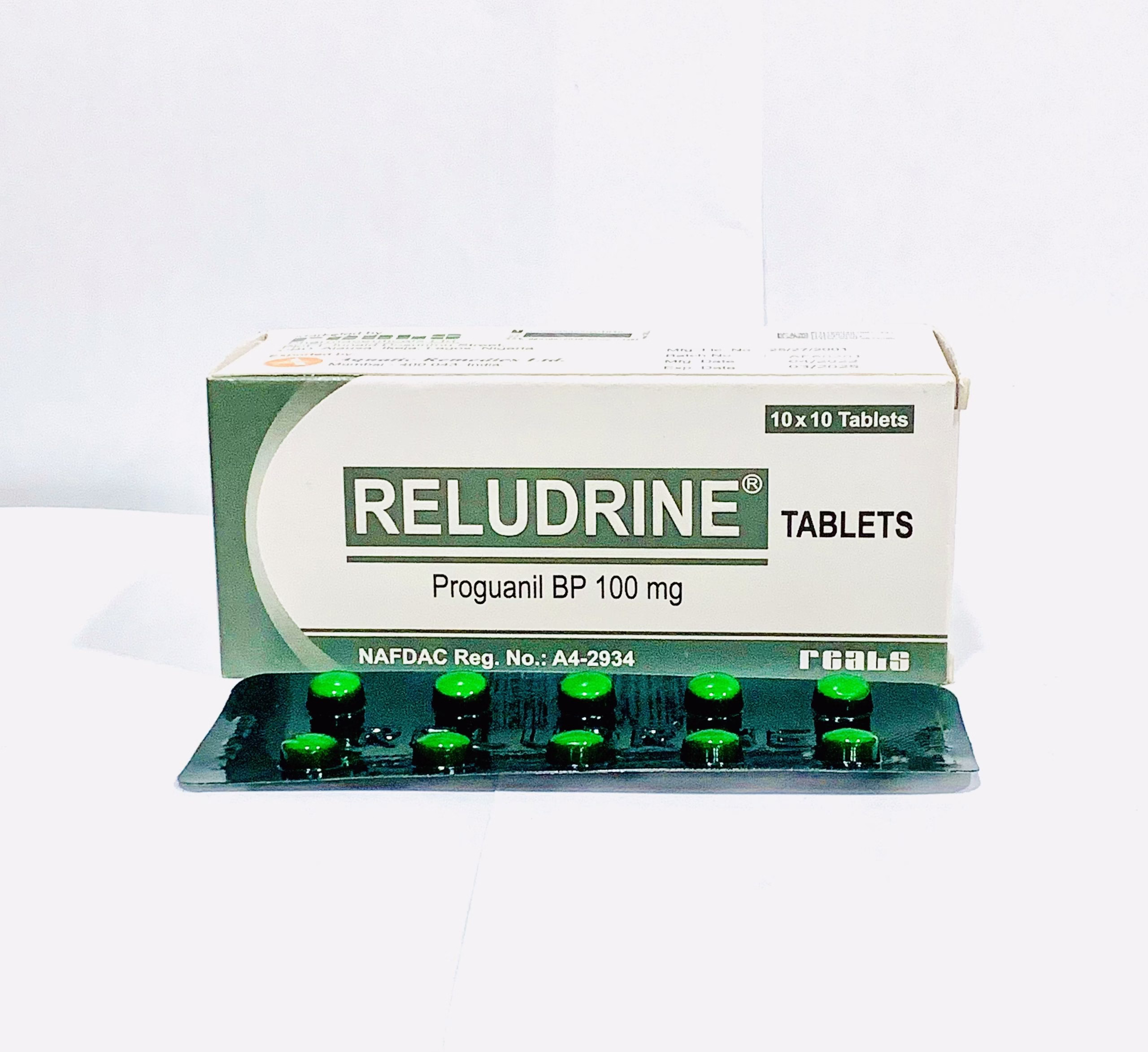 RELUDRINE 100MG (PROGUANIL) 10TABS X SAT 10 SATCHETS