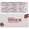 SIMVOR 20MG x1 Pack