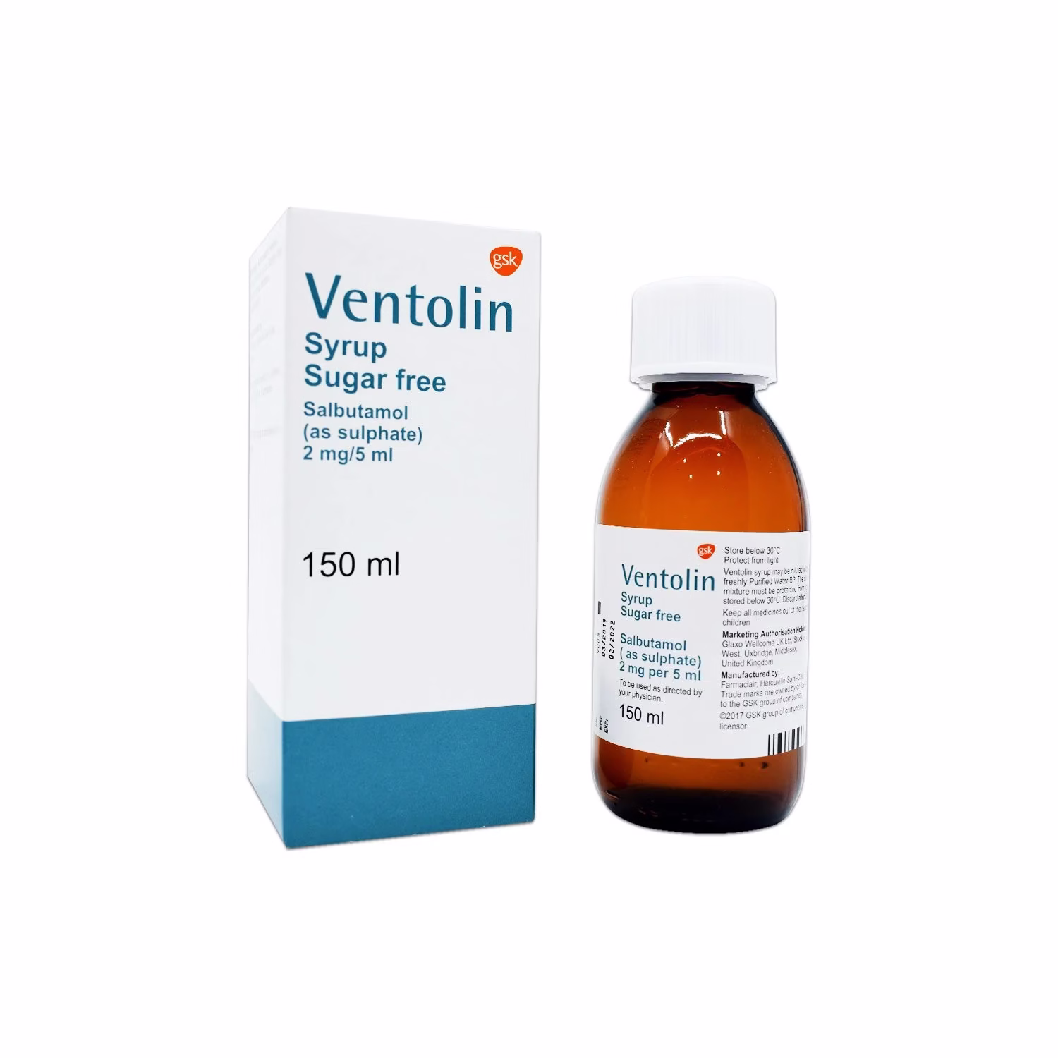 Ventolin Syrup 2mg x 2 Bottles