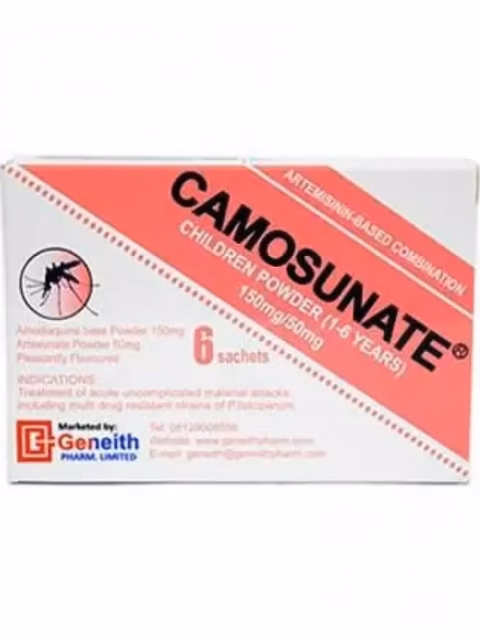 CAMOSUNATE CHILDREN 1-6YEARS (AMIODIAQUINE/ARTESUNATE)