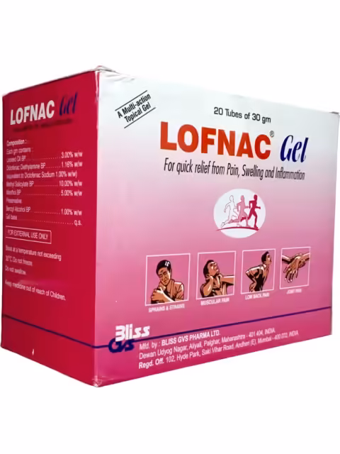 LOFNAC GEL 30G (DICLOFENAC) X TUBE 12 TUBES
