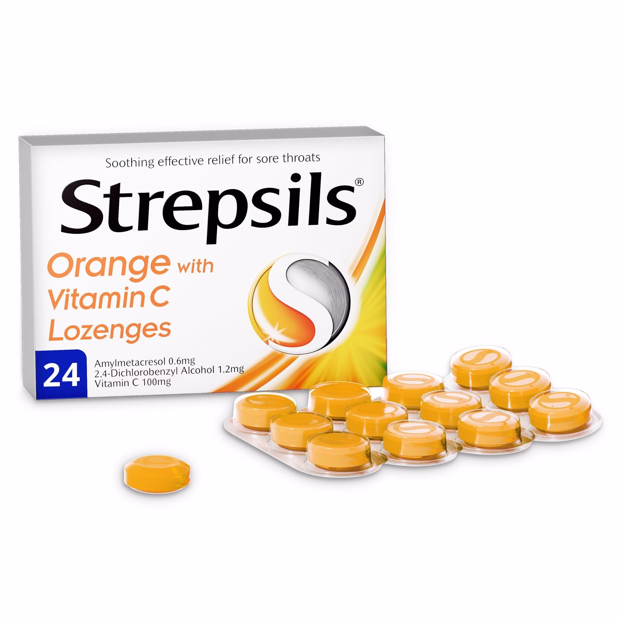 STREPSILS SORE THROAT AND COUGH (DICHLOROBENZYL ALCOHOL) 12 LOZENGES X SATCHET ONE PKT