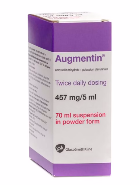 AUGMENTIN 457MG/5ML SUSP (AMOXICILLIN/CLAVULANIC ACID) X BOTTLE 1 BOTTLE
