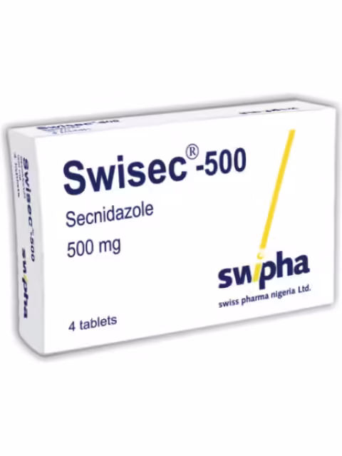 SWISEC 500MG (SECNIDAZOLE) 4TABS X PKT 2 PKTS